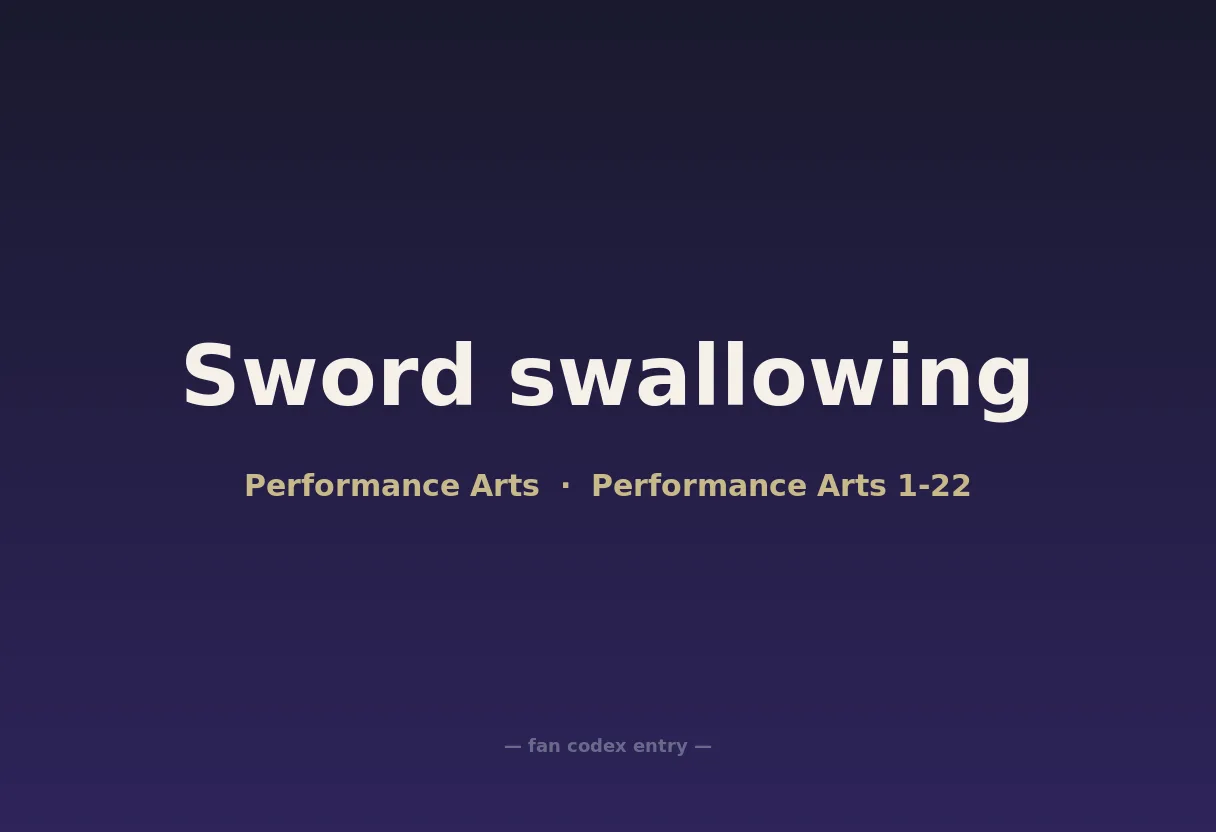 Sword swallowing