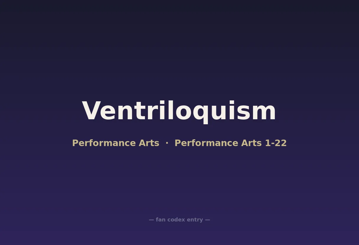 Ventriloquism